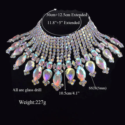 Radiating Statement Rhinestone Crystal Necklace