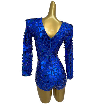 Sparkling Sequin Hollow-Out Bodysuit & Gogo Dance Performance Romper