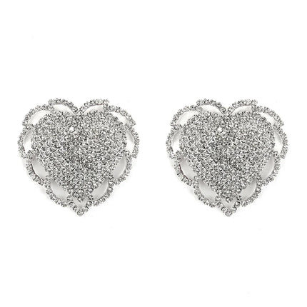 Sparkly Rhinestone Geometric Reusable Nipple Pasties Self-Adhesive Breast Covers