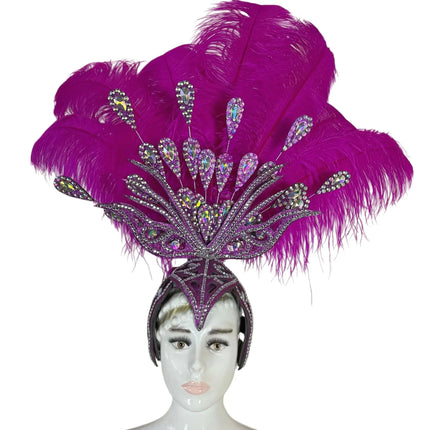 The Stardust Dionysia – Rose Red Feather Carnival & Masque Ball Headdress