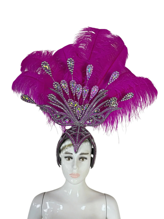 The Stardust Dionysia – Rose Red Feather Carnival & Masque Ball Headdress