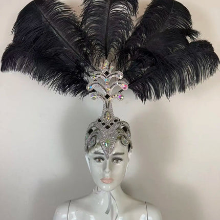 The Stardust Samba Queen – Premium Feathers & Rhinestones Carnival Headdress