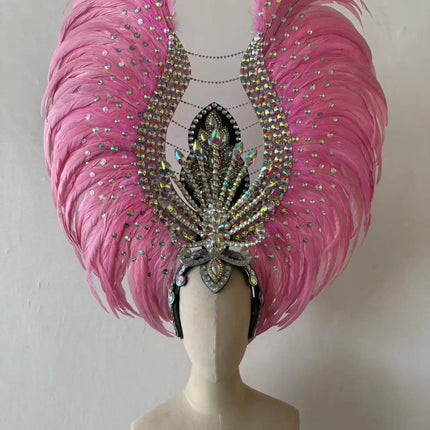 The Stardust Aurora Feather Headdress – Light Purple Cabaret & Carnival Crown