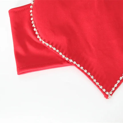 Scarlet Sweetheart Crop Camisole Sculpted Red Bustier Party Bralette Top