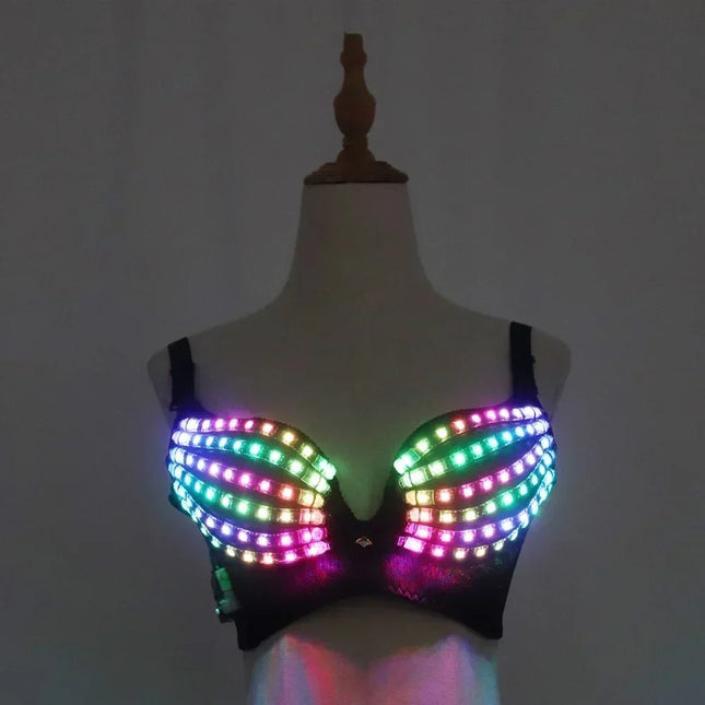 Full Color Pixel LED Luminous Bra & Stage Performance Costume Top