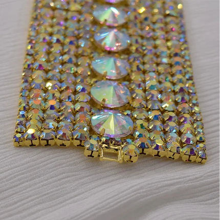 Gold-Plated Crystal Rhinestone Bracelet