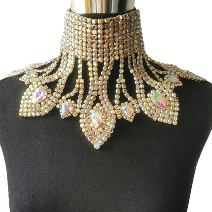 Rhinestone Glass Pendant Necklace & Earring Set
