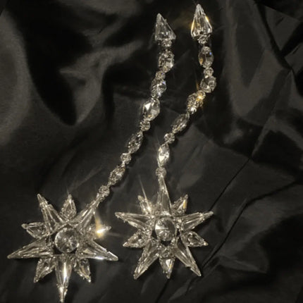 Long Crystal Dangle Earrings
