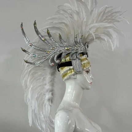 The Stardust Dynasty – Majestic Velvet & Feather Samba Masquerade Crown