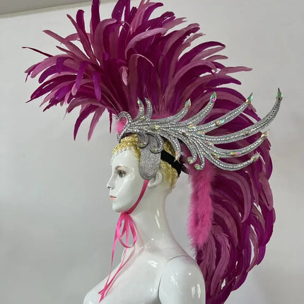 The Stardust Dynasty – Majestic Velvet & Feather Samba Masquerade Crown