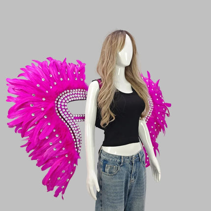 Artisanal Feather Angel Wings Statement Backpiece Runway & Carnival Costume Prop