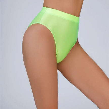 High-Waist Oil Glossy Sheer G-String Thong Satin Smooth Seamless Briefs