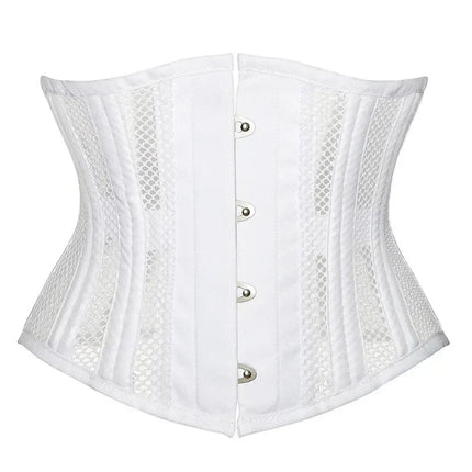 Steel Boned Mesh Short Torso Waspie Corset & Breathable Waist Cincher