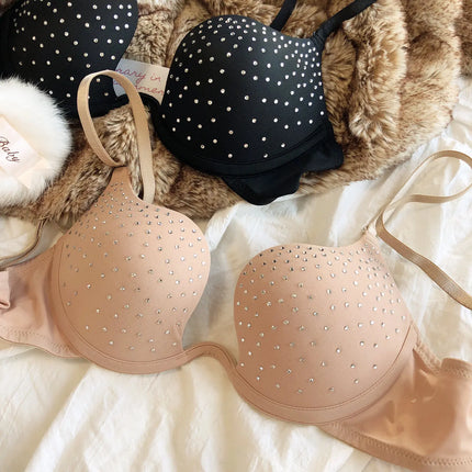 The Stardust Spotlight Plunge Bra – Luxe Rhinestone Showgirl Push-Up