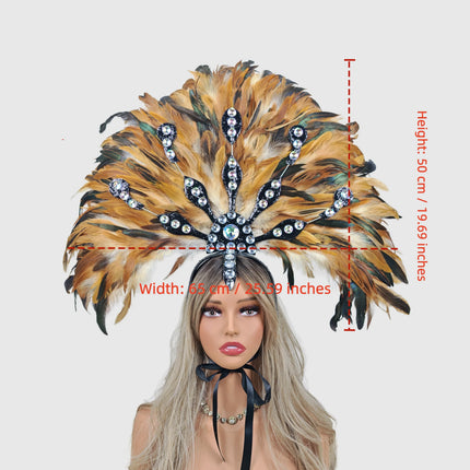 Carnival-Themed Artificial Feather Headdress & Cosplay Crown Prop