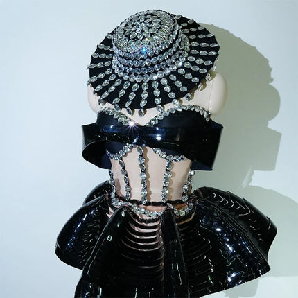 The Stardust Midnight Cabaret Cage Set – Luxury Rhinestone Showgirl Costume