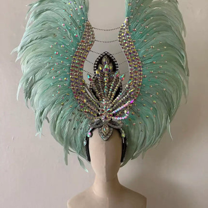 The Stardust Aurora Feather Headdress – Light Purple Cabaret & Carnival Crown
