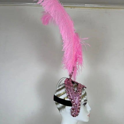 The Stardust Azure Sovereign – Royal Blue Feather Samba Carnival Headdress