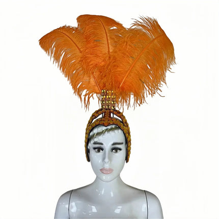 The Stardust Azure Sovereign – Royal Blue Feather Samba Carnival Headdress