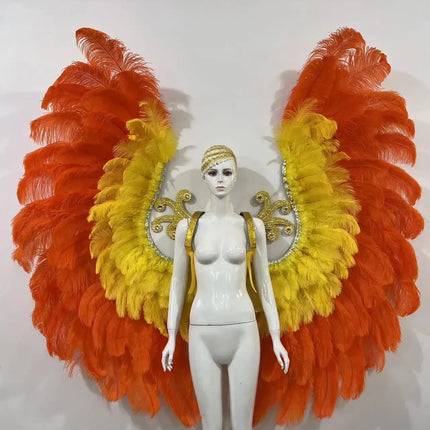 The Stardust Phoenix Wings – Deluxe Feathered Samba Backpiece & Stage Wings