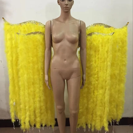 Large Feather Wing Backpiece with Shoulder Straps