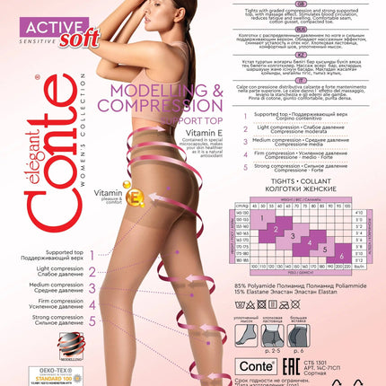 Tights Conte Active Soft 20 Den - Shaping Support with Vitamin E