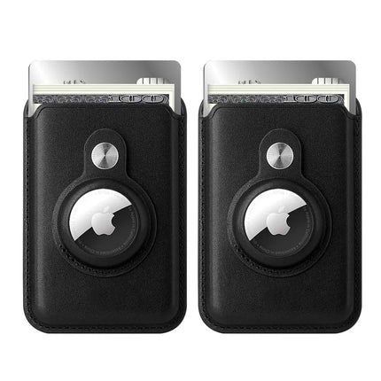 RFID Blocking Snap-On MagSafe Magnetic Card Wallet Holder Organizer With Built-In AirTag Pocket