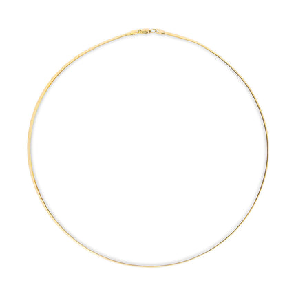Unisex Solid 14K Yellow Gold 2.8mm Imperial Herringbone Chain Necklace - 18" Inches