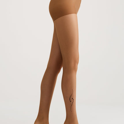 Fantasy Tights Conte Sheen - Flock and Rhinestone Applique