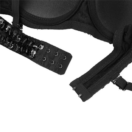 The Stardust Prism Sirena – Sequined & Looped Beading Padded Push-Up Bra Top