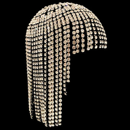 Rhinestone Fringe Headpiece