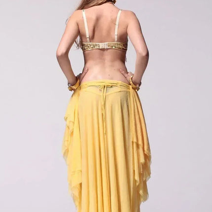 The Stardust Prism Sirena – Deluxe Beaded & Sequined Tassel Belly Dance Bra Top