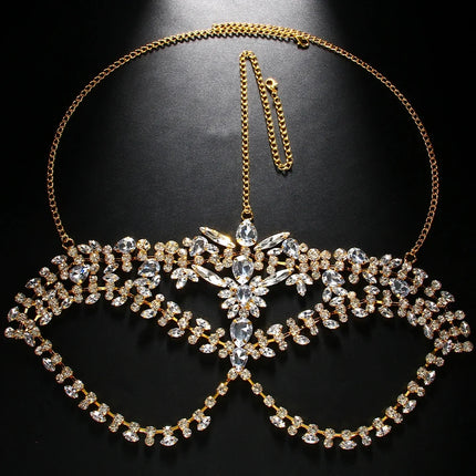 Exaggerated Rhinestone Masquerade Jewelry Face Mask