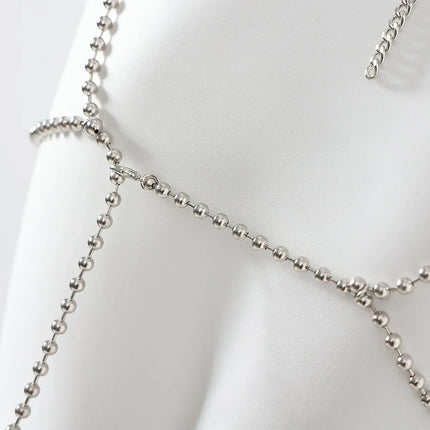 Handmade Bead Fashion Casual Neck Hanging Strap Diamond Spicy Girl Body Chain Tassel