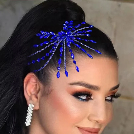 Blue Rhinestone Hair Comb