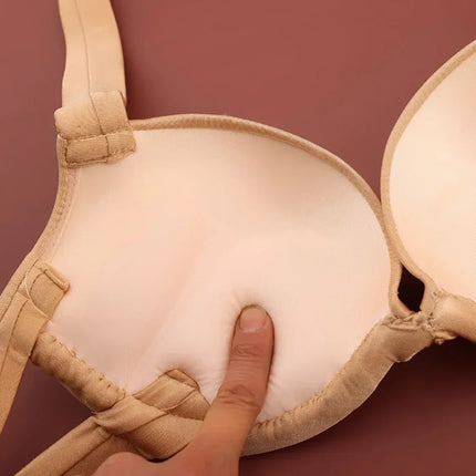 Handmade Steel Ring Gathered Nude Performance Bra Cup