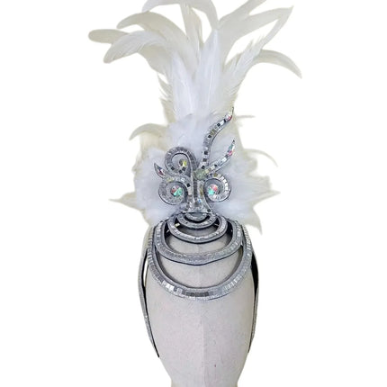 The Stardust Wings of Radiance – Deluxe Feathered Samba & Carnival Crown