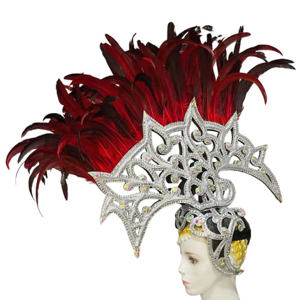 The Stardust Dionysia – Elegant Feathered Samba Carnival & Masquerade Headdress