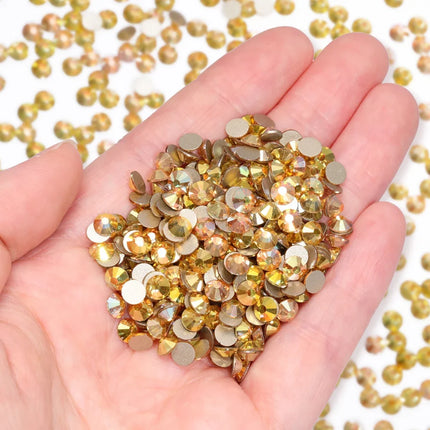 SS3-SS30 Gold Bottom Flat Back Glass High Quality Crystal Rhinestones