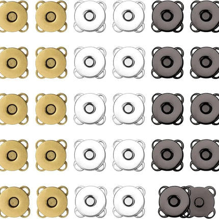 Magnetic Snap Fastener Clasps & Buttons for Bags, Purses & DIY Crafts