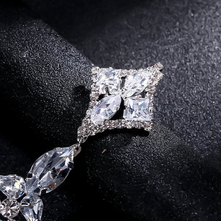 Oversized Glass Crystal Diamond Statement Drop Earrings Drag Queen Stage Jewelry