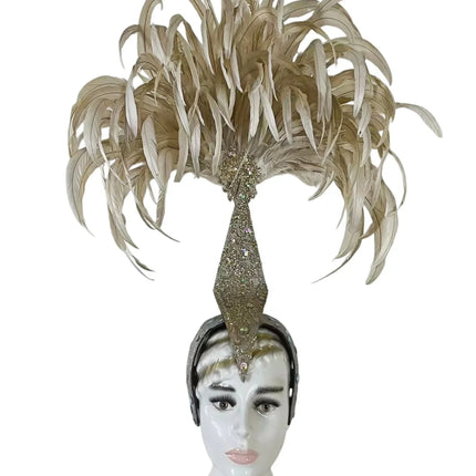 The Stardust Dionysia – Off-White Feather Carnival & Masque Ball Headdress