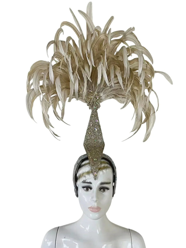 The Stardust Dionysia – Off-White Feather Carnival & Masque Ball Headdress