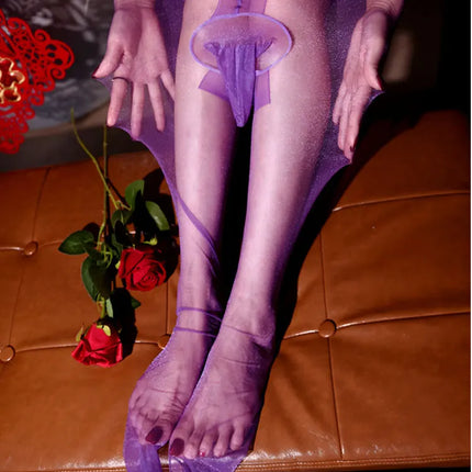 Oil Glossy Sheer High-Stretch Pantyhose Tights Satin Smooth Hosiery