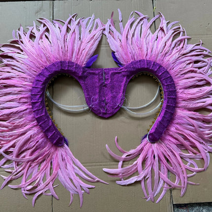 Two-Tone Feather Wing Backpiece Stage Costume Accessory