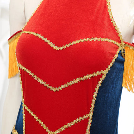Women's Velvet Circus Ringmaster Sequin Tassel Jumpsuit & Tailcoat