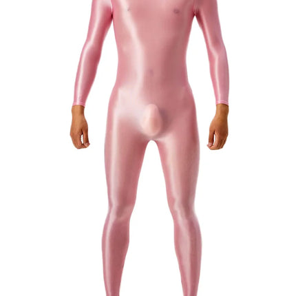 Candy Color Oil Glossy Full-Body Shaping Bodysuit Satin Smooth Leotard
