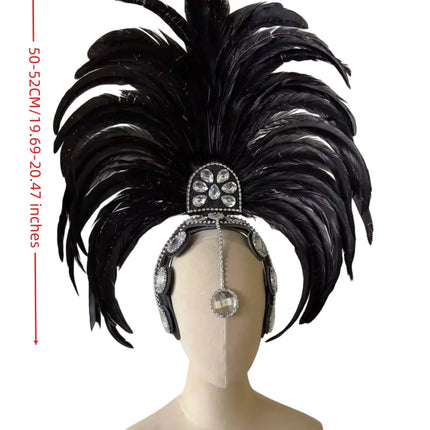 The Stardust Samba Enchantment – Exquisite Feathered Dance & Stage Headdress
