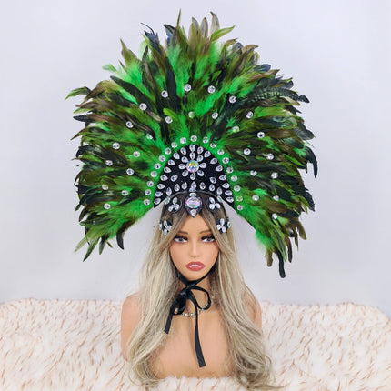Luxury Party Feather Headdress & Carnival Designer Cosplay Crown