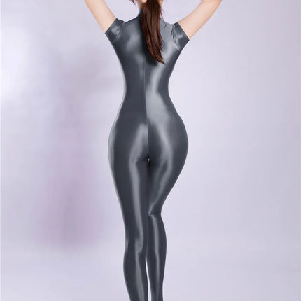 Breathable High-Stretch Zipper Crotch Yoga Bodysuit Shaping Leotard Unitard
